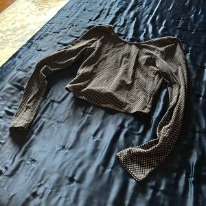 Adorable Polka Dot Black & White Long Sleeved Crop